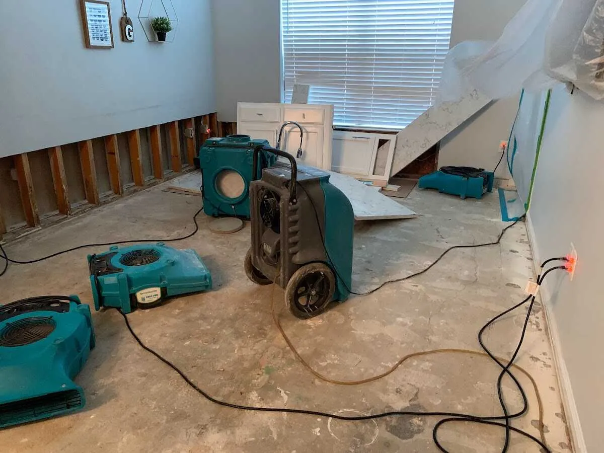 Dehumidifier in flood-cut room for Water Extraction & Removal in Totowa